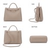 Generic Woven Tote Bag for Women Crossbody Handbag,Vegan Leather Large Tote Purse - 3 of 4