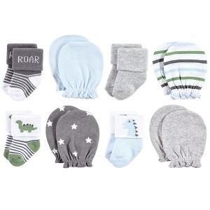 Hudson Baby Infant Boy Socks and Mittens Set, Dinosaur, 0-6 Months - 1 of 4