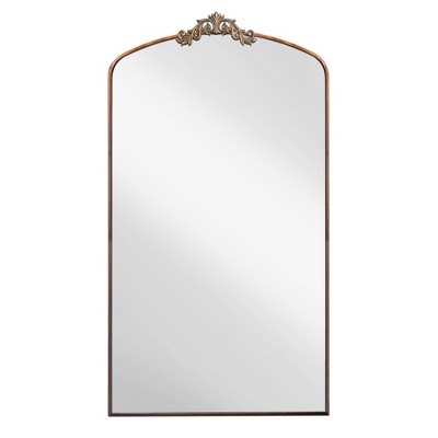 ALEXOUN 36 x 66 Inches Vintage Ornate Arched Floor Mirror,Large Free standing Floor Mirror  with Metal Frame,for Bedroom&Dressing Room,