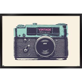 Trends International Vintage Camera Framed Wall Poster Prints