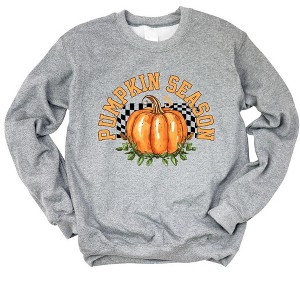 Simply Sage Market Women's Graphic Sweatshirt Pumpkin Season Checkered - 1 of 4