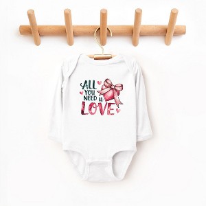 The Juniper Shop All You Need Is Love Coquette Baby Long Sleeve Bodysuit - 1 of 3
