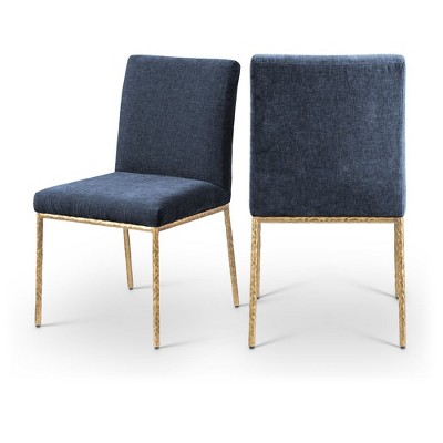 Meridian Furniture,Reeves Chenille Fabric Dining Chair, Set of 2