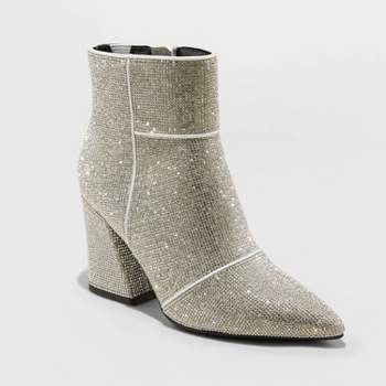 Women's Cailin Ankle Boots - A New Day™ Silver