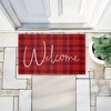 Stupell Industries Red Tartan Greeting Printed Outdoor Door Mat, design by Jean Kelly, 18"x30" - 4 of 4