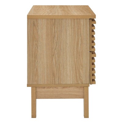 Oak Mid-Century Modern Two-Drawer Nightstand