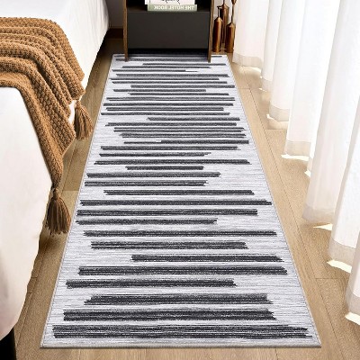 Washable Geometric Area Rug - Non-Slip Modern Abstract Carpet for Living Room, Bedroom, Dining - Farmhouse Style