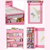 Kids Art desk, Large Kids Craft desk with 2 Chairs, Multi-Functional Art Desk with Storage Shelves for Children Room, Kindergarten, Playroom,School - 3 of 4