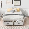 1 Piece Storage Bed Frame, MDF Wood Platform with 6 Drawers, No Headboard Organizer Base for Bedroom - Baofuwish - 3 of 4