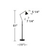 360 Lighting Wray Mid Century Modern Pharmacy Floor Lamp 61" Tall Flat Black Warm Brass Adjustable Swivel Head for Living Room Reading Bedroom Home - 4 of 4