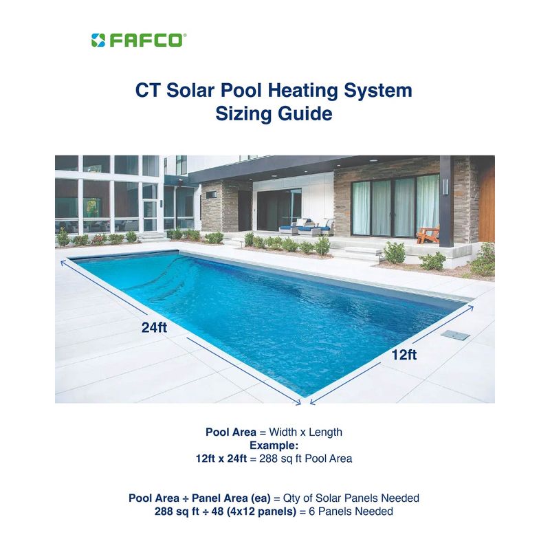 FAFCO 21410 4 x 12 Foot Connected Tube (CT) Solar Powered Panel Pool Efficient Heating System with Patented Metering System and Flow Chamber, 5 of 7