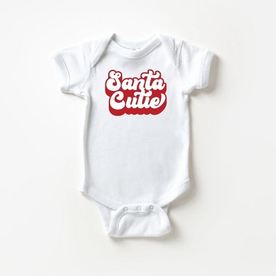 The Juniper Shop Santa Cutie Baby Bodysuit - Newborn - White