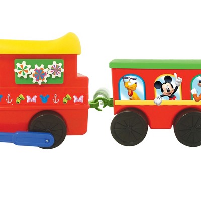 Mickey Mouse Multi-Color Battery-Powered Ride-On Train with Caboose