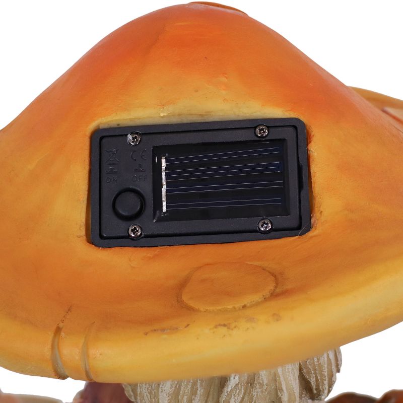 Sunnydaze Bernard the Bookworm Resin Indoor/Outdoor Garden Gnome with Mushroom and Solar Light - 16" H, 4 of 12