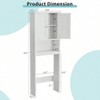 Over Toilet Storage Cabinet Bathroom Shelf Organizer with Anti - Tip Device Small Freestanding Space Saver White Adjustable Shelf - 2 of 4