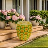 Vynxaria 14" Oversized Pineapple Fruit Stool, Resin Multi-Purpose Stool/Side Table/Plant Stand -Indoor Outdoor Home Garden Decor - 2 of 4
