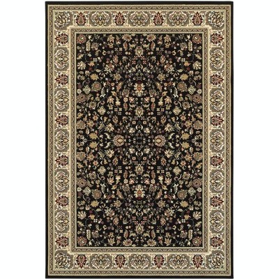Oriental Weavers Kashan 108B1 Black/ Ivory Indoor Area Rug - 2'3" x 7'6"