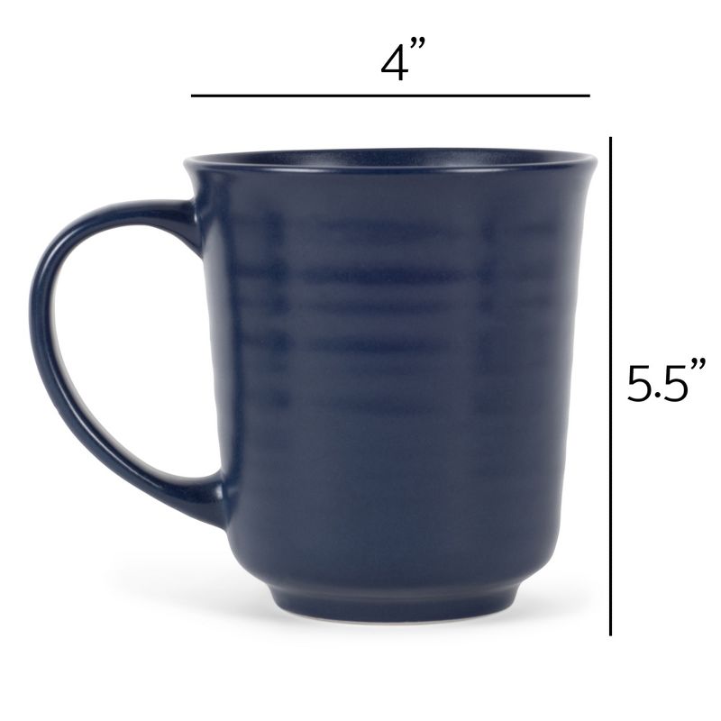 Elanze Designs Navy Blue Matte Glaze Finish 17 ounce Stoneware Coffee Cup Mugs Set of 4, 4 of 6
