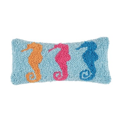 C&F Home 6" x 12" 3 Seahorses Hooked Small Petite Throw Pillow