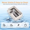 Phiestina Stainless Steel Cat Litter Box with Lid, Extra Large Pan with High Sides, Pedal Filter & Scoop, White - 4 of 4