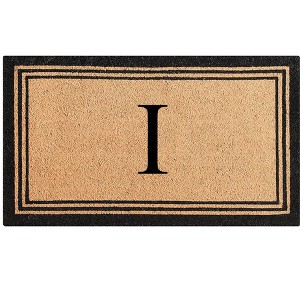 A1HC Natural Coir and PVC Backing Classic Border Monogrammed Door Mat, Anti-Shed Entry Doormat - 1 of 4