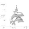 Black Bow Jewelry 14k White Gold Mother and Baby Dolphin Charm - 4 of 4