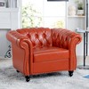 38.98"W PU Leather 1-Seater Sofa with Soft Cushions, Easy-to-Clean Surface and Birch Wooden Legs for Living Room - 2 of 4