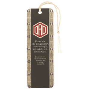 Dicksons Dad Blessed is He Who Gives Generously White 6 x 2 Paper and Tassel Tassel Decoration Bookmark Pack of 12 - 1 of 2