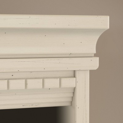 Antique White Adjustable 72" Wood 5-Shelf Bookcase