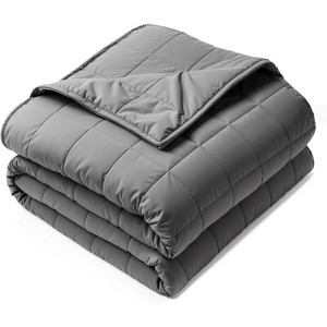 Gkyet Weighted Blanket(78" x 85",25lbs) Twin Size Soft Cooling Heavy Blanket Breathable with Glass Bead Perfect for 220-280 lbs,Machine Washable Grey - 1 of 4