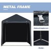 EROMMY Portable Storage Shed 5x7.2ft, Heavy Duty Outdoor Storage Shed with Rolled up Zipper Door, Carport Canopy for Bikes, Motorcycles, Outdoor Tools - 3 of 4