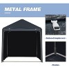 EROMMY Portable Storage Shed 5x7.2ft, Heavy Duty Outdoor Storage Shed with Rolled up Zipper Door, Carport Canopy for Bikes, Motorcycles, Outdoor Tools - image 3 of 4