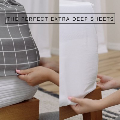 100% Cotton 400 TC 4 Piece Sheet Set - Extra Deep Pocket for 18