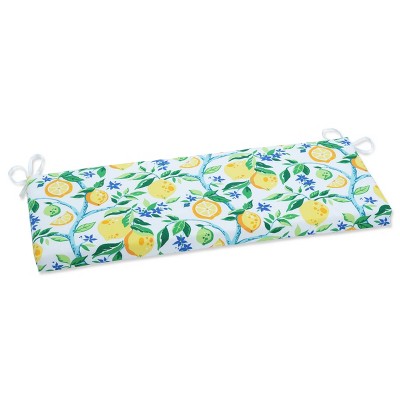 45" x 18" Outdoor/Indoor Bench Cushion Lemon Tree Yellow - Pillow Perfect