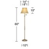 Regency Hill Montebello Vintage Retro Floor Lamp 60" Tall Antique Brass Metal Swing Arm Soft Tan Bell Shade for Living Room Bedroom Office House Home - 4 of 4