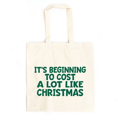 City Creek Prints Cost Like Christmas Canvas Tote Bag - 15x16 - Natural