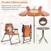 Infans Kids Picnic Table & Chair Set with 2 Folding Chairs & Height Adjustable Umbrella - 2 of 4