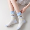 Anna-Kaci Women's 2-Pair Ruffle Cuff Crew Socks with Knit Fabric Playful Character Pattern and Stretch Fit - 3 of 4