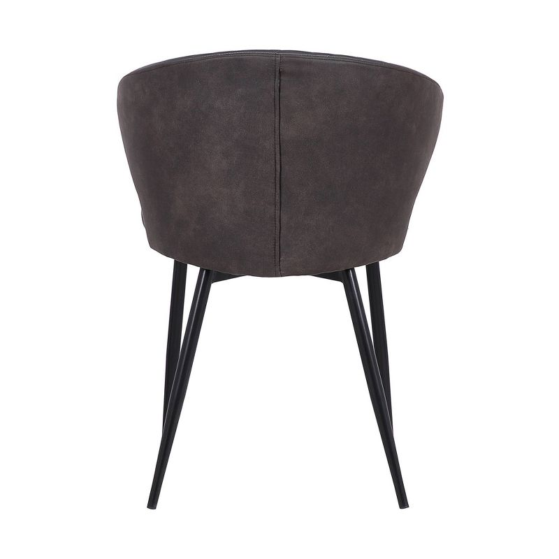 Ava Contemporary Dining Chair Faux Leather Black/Gray - Armen Living, 6 of 8