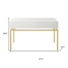 HomeRoots 47" White and Gold Wood Console Table With Two Drawers - 3 of 4