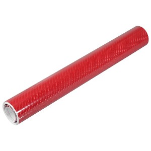 Unique Bargains 5D Carbon Fiber Pattern Vinyl Car Wrap Roll Red - 1 of 4