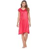 Casual Nights Women's Cap Sleeve Rose Satin Tricot Nightgown - 2 of 4