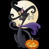 Women's Design By Humans Bewitching Black Halloween Kitty Cat By LittleBunnySunshine Racerback Tank Top - 2 of 3