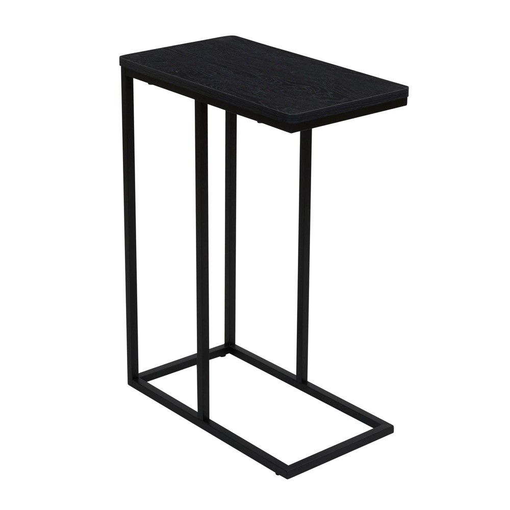Photos - Dining Table Household Essentials Jamestown C-Shaped End Table Black