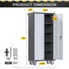 SUXXAN 72" H Metal Garage Storage Cabinet with Wheels and 4 Adjustable Shelves for Garage Home Office Utility Room,Required Assembly - 4 of 4