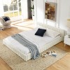 Queen Size Chenille Upholstered Bed Frame with Pleated Headboard, Modern Platform Bed Frame for Bedroom – The Pop Home - 2 of 4