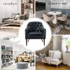 Set of 2 Justo 28.5 Wide Tufted Genuine Leather Wood Legs Accent Barrel Chair for Living Room with solid wood legs| ART OF LIVING DESIGNS - 4 of 4