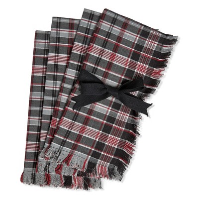 tagltd Winter Sketches Napkin Set Of 4 Black