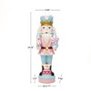 LuxenHome Lighted Nutcracker Pink Soldier with Cake, Battery Operated Holiday Decoration - 3 of 4