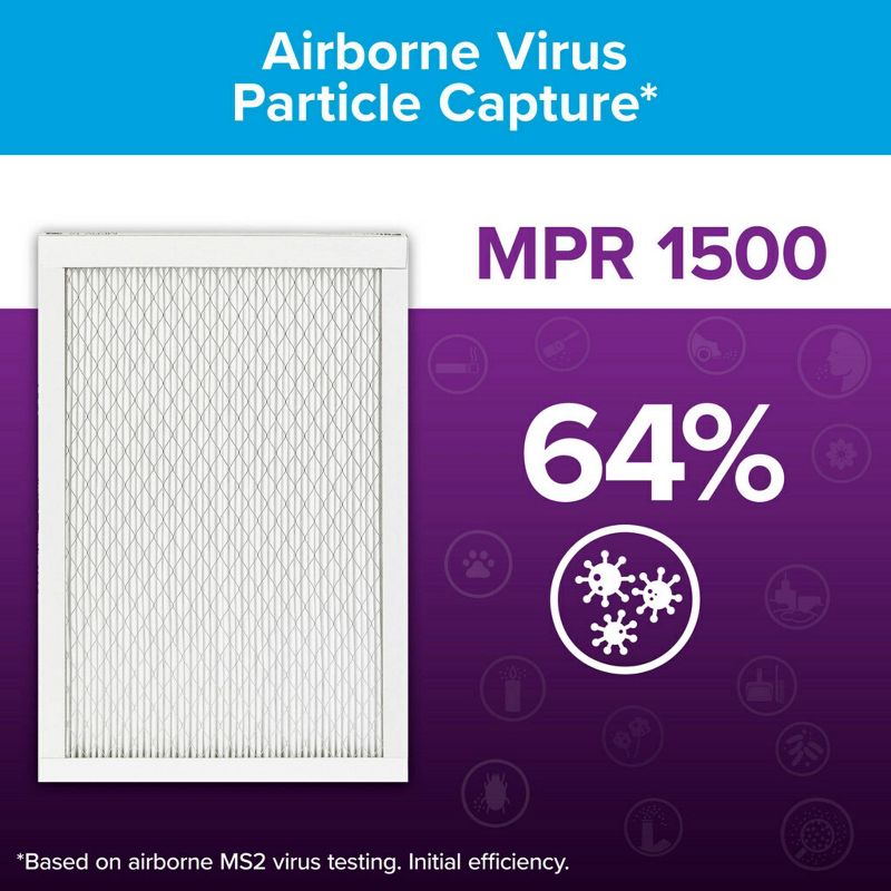 Filtrete 2pk Allergen Bacteria and Virus Air Filter 1500 MPR, 5 of 12